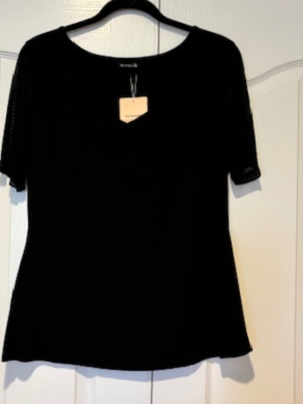 BloomChic Sheer Sleeve Fitted Sweetheart Plain Top 14 - 16/1X